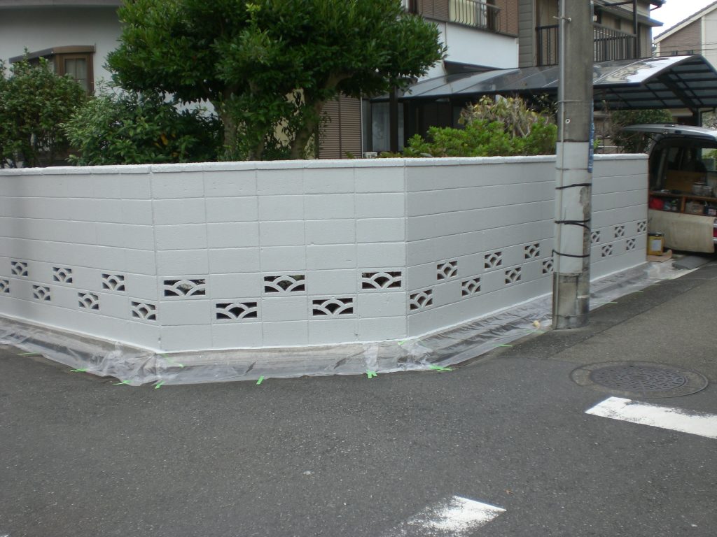 川崎市中原区　ブロック塗装工事