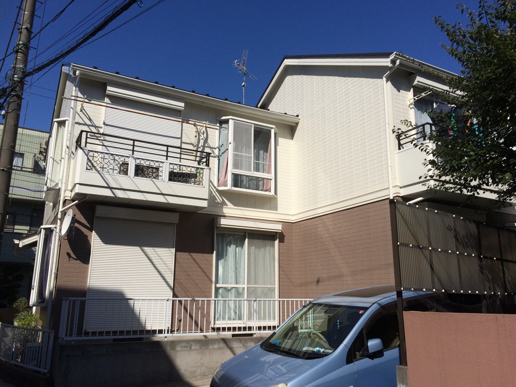 川崎市中原区　賃貸アパート　外壁塗装・屋根塗装｜外壁塗装の見積り相談.らくらくライフ
