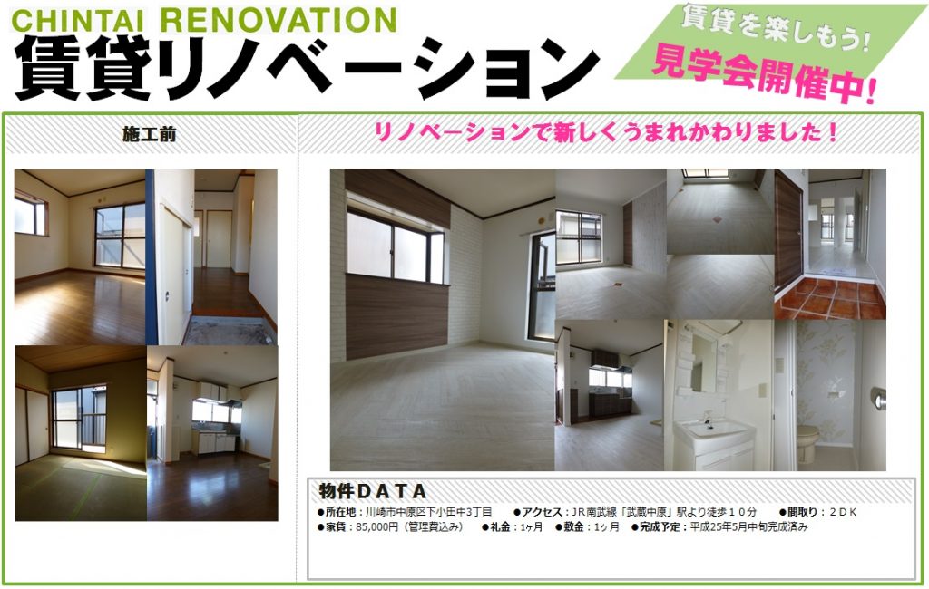 川崎市中原区 賃貸リノベーション